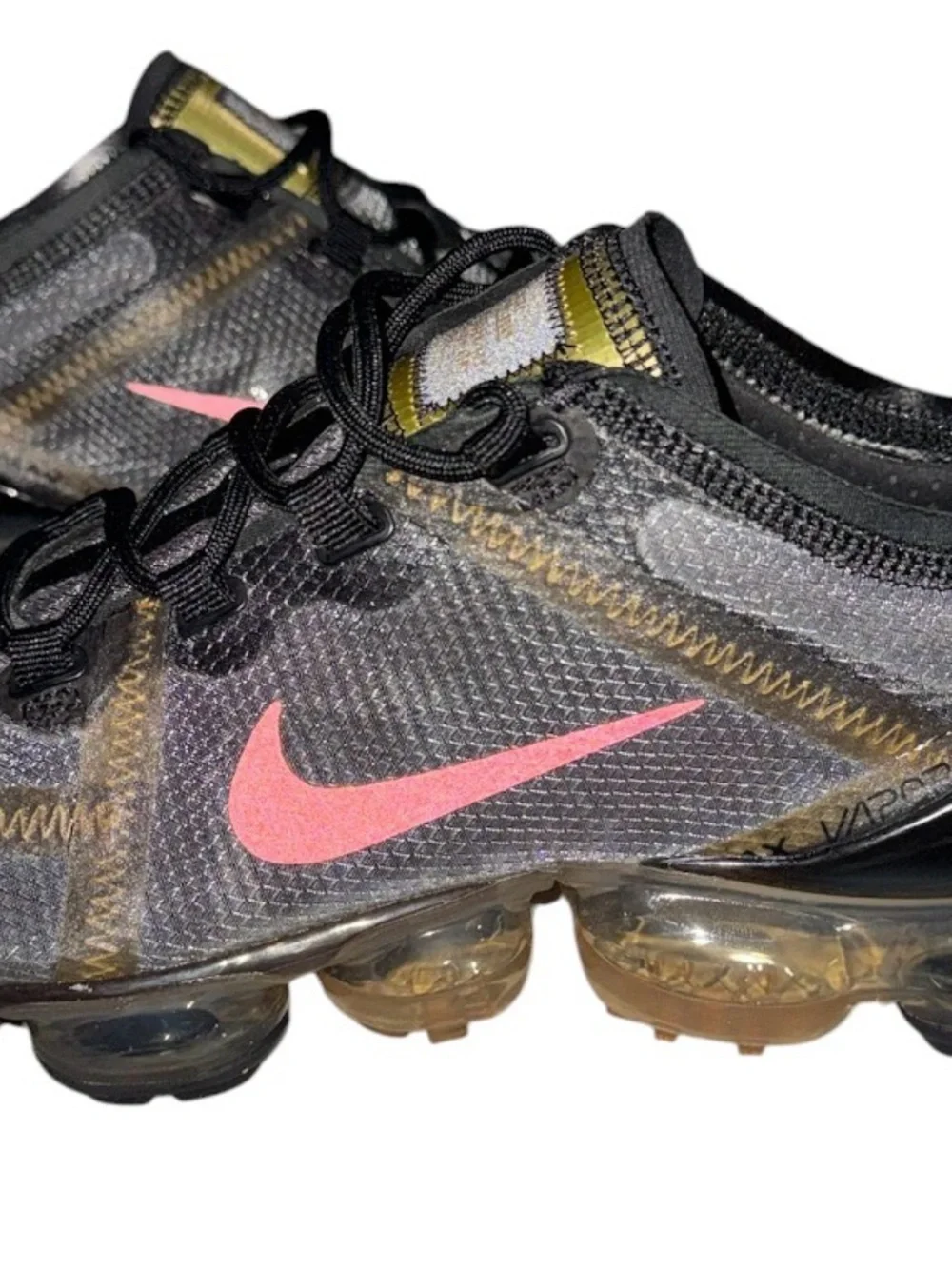 Nike Women’s Black Athletic Sneakers with Pink Swoosh